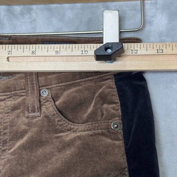 Adriano Goldschmied The Mari Tuxedo Stripe Women 25 R AG Pants Brown Velvet - Picture 9 of 12